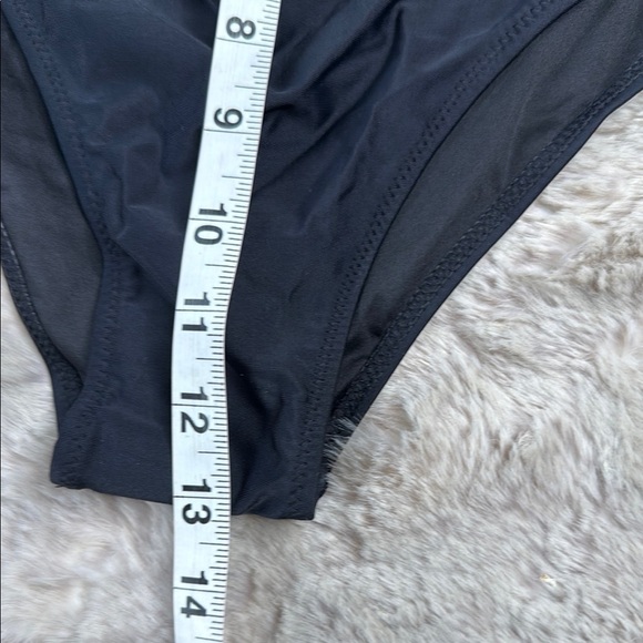 High Waisted Bikini-Set Push Up V Neck Ruched Bottom, Black, Size XL - Picture 4 of 11